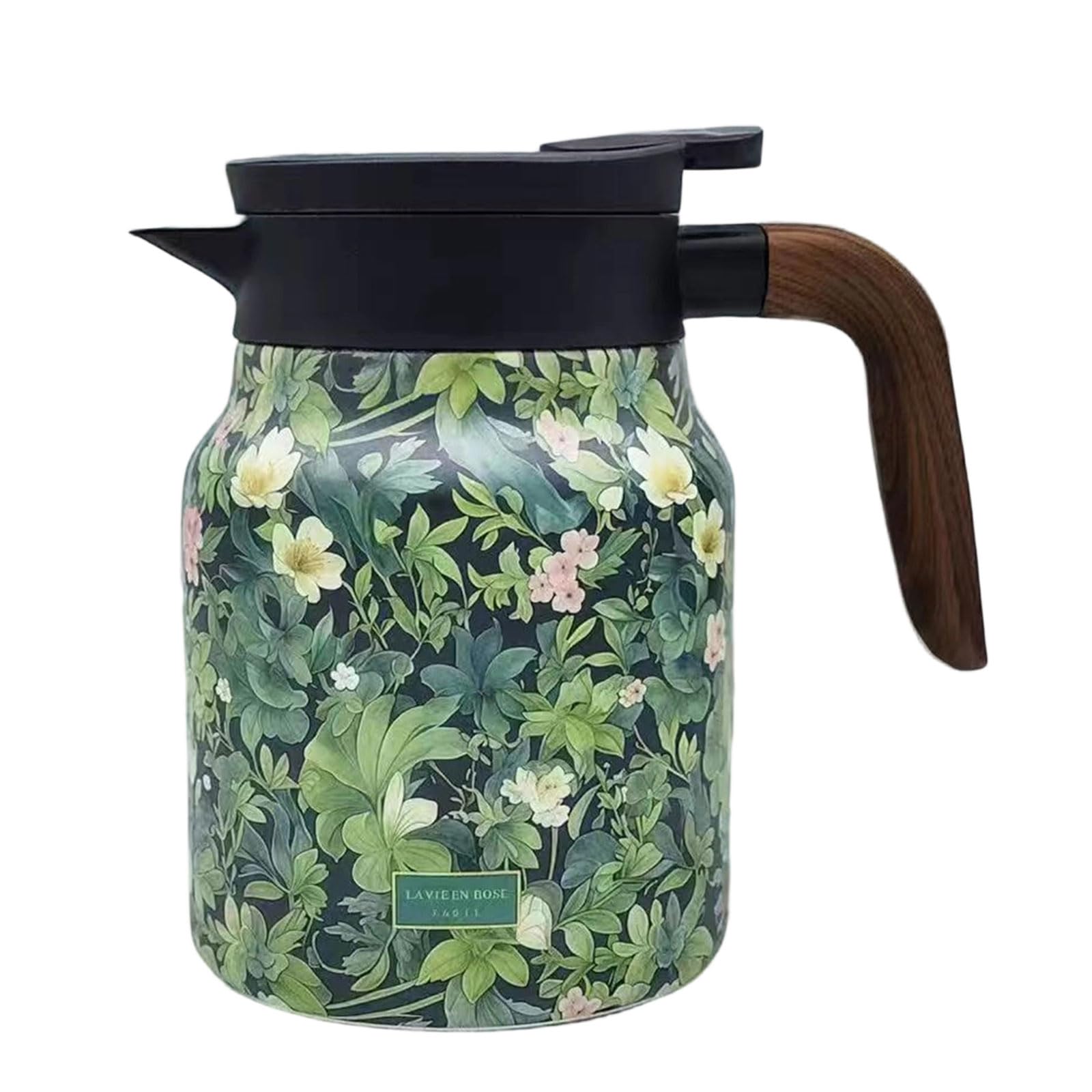 HZBB 1000ml Teas Infuser Thermal Carafes with Stainless Steels and Wooden Handle Teapot Kettle for Brewing and Heat Retention Teas Kettle with Filter