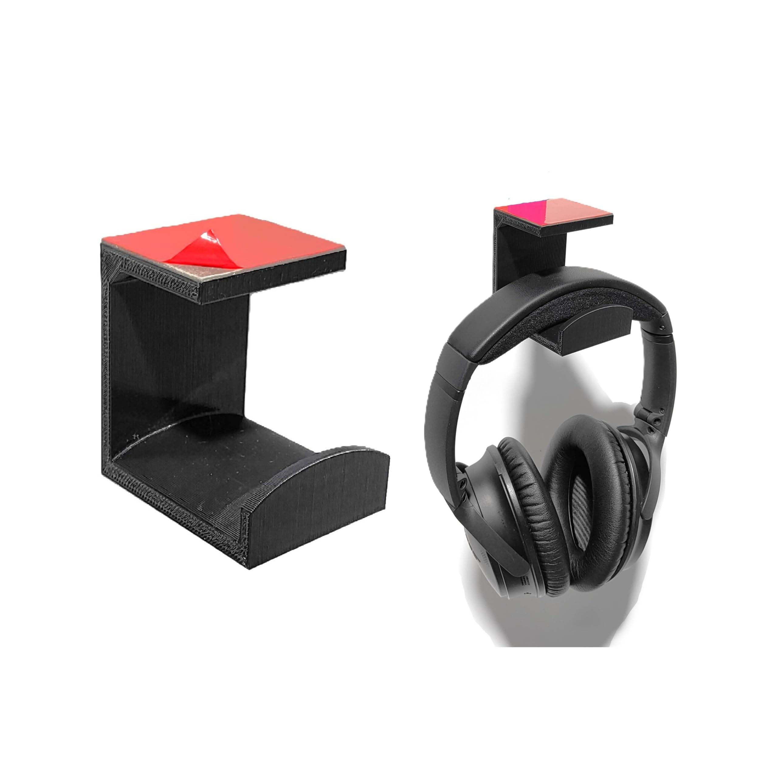 Self-Adhesive Under-Desk Headphone & Headset Stand | Sleek Black Desk Organizer for Home, Office & Gaming Setups-image-22