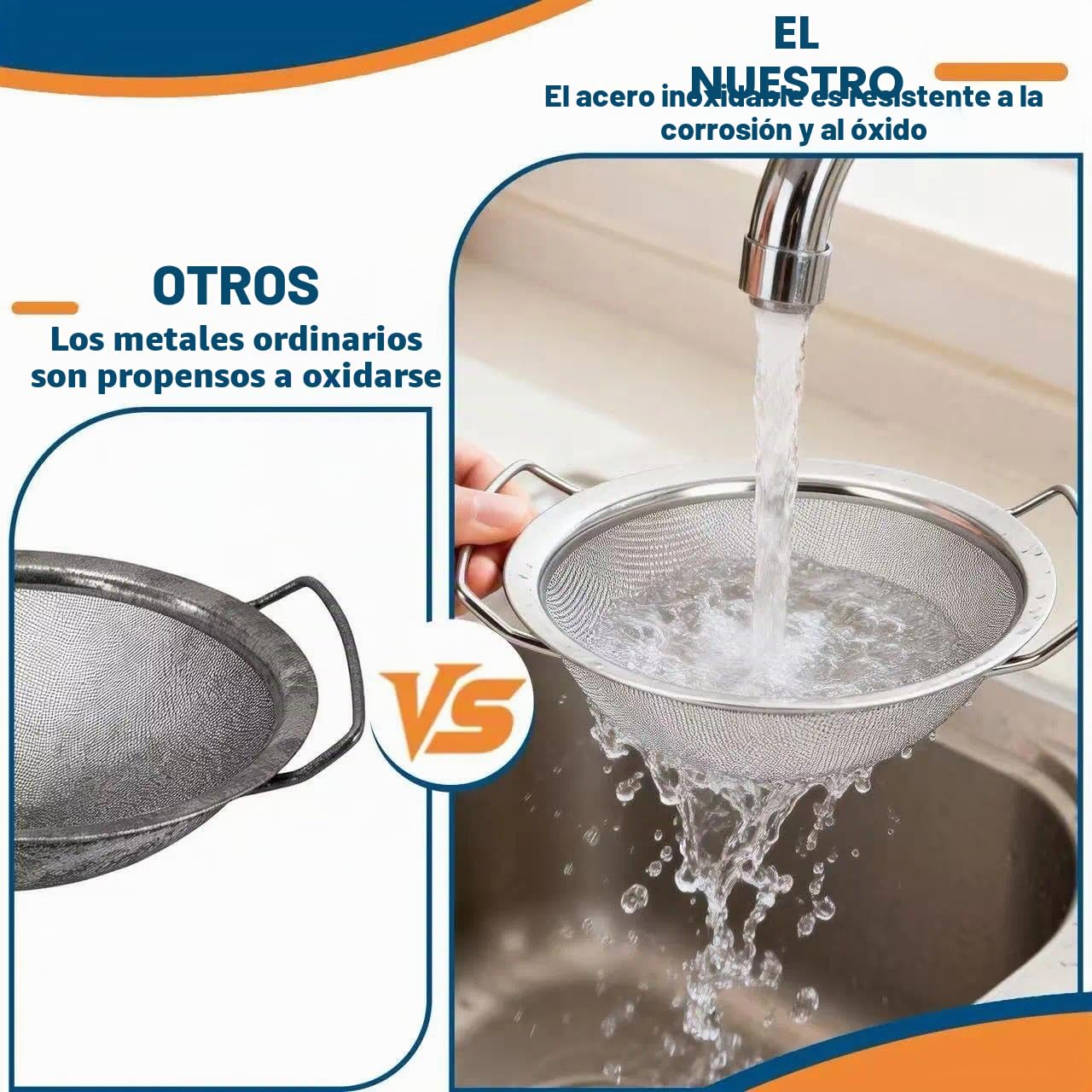 Juego de 2 coladores de cocina perforados de acero inoxidable, Ø 20 cm y 16 con 2 Asas, colador microperforado, para pasta, verduras, frutas, arroz, fácil de limpiar lavavajillas