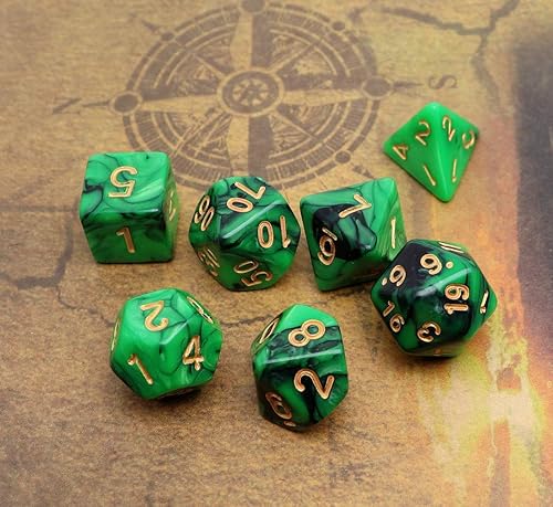 Miniatura 61 de DND - Juego de dados poliédricos RPG para Dungeon and Dragons MTG, juego de dados (morado y plateado) Mezcla de plata púrpura,Negro mezclado