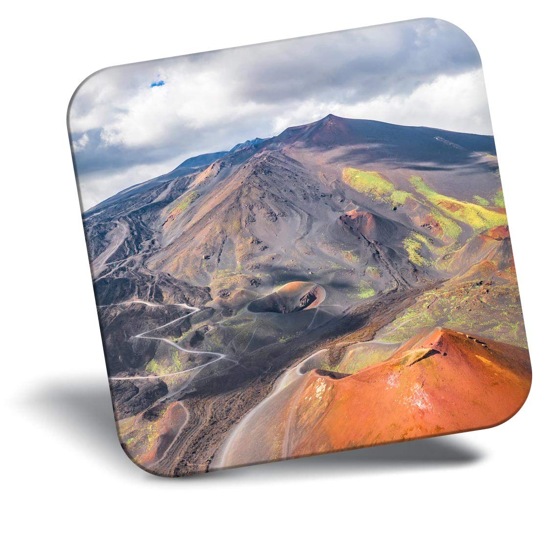 Destination Vinyl Ltd Fridge Magnet - Mount Etna Volcanic Geology For Office, Cabinet And Whiteboard, Magnetic Stickers, 45804