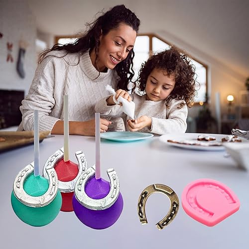 Miniatura 7 de Moldes de silicona para fondant de herradura y caballo, hacha de espada, molde para hornear chocolate para decoración de pasteles, decoración de