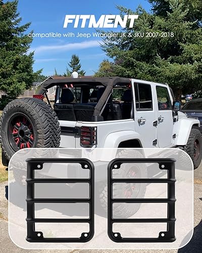 Miniatura 5 de Fundas de luz trasera JK para Jeep Wrangler, Wrangler trasero protector de luz trasera de metal JK compatible con Jeep Wrangler JK y JKU 2007-2018,