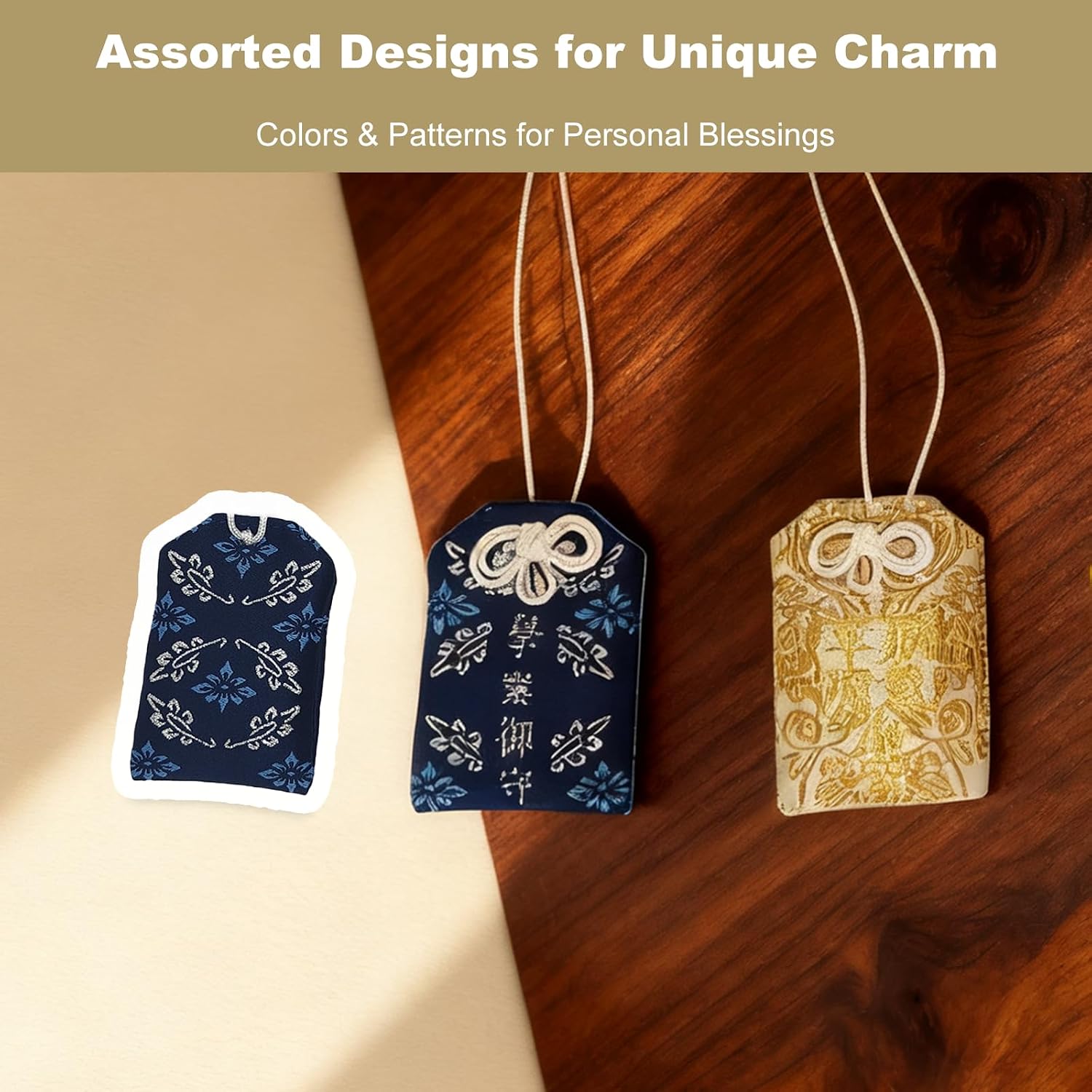 6Pcs Japanese Charms Amulet Souvenirs from Japan Good Luck Charm Keychains for Car and Keys Asian Lucky Amulets and Chinese Inspired Accessories for Blessing Health Fortune and Success