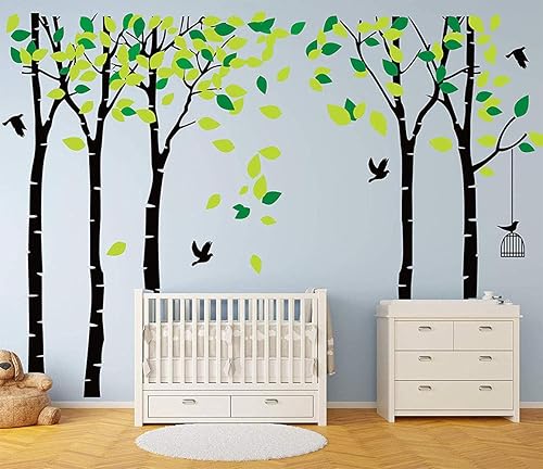 Miniatura 5 de Calcomanía de pared de árbol de la selva gigante para pared, vinilo extraíble, arte mural para habitación de los niños, guardería, dormitorio, sala