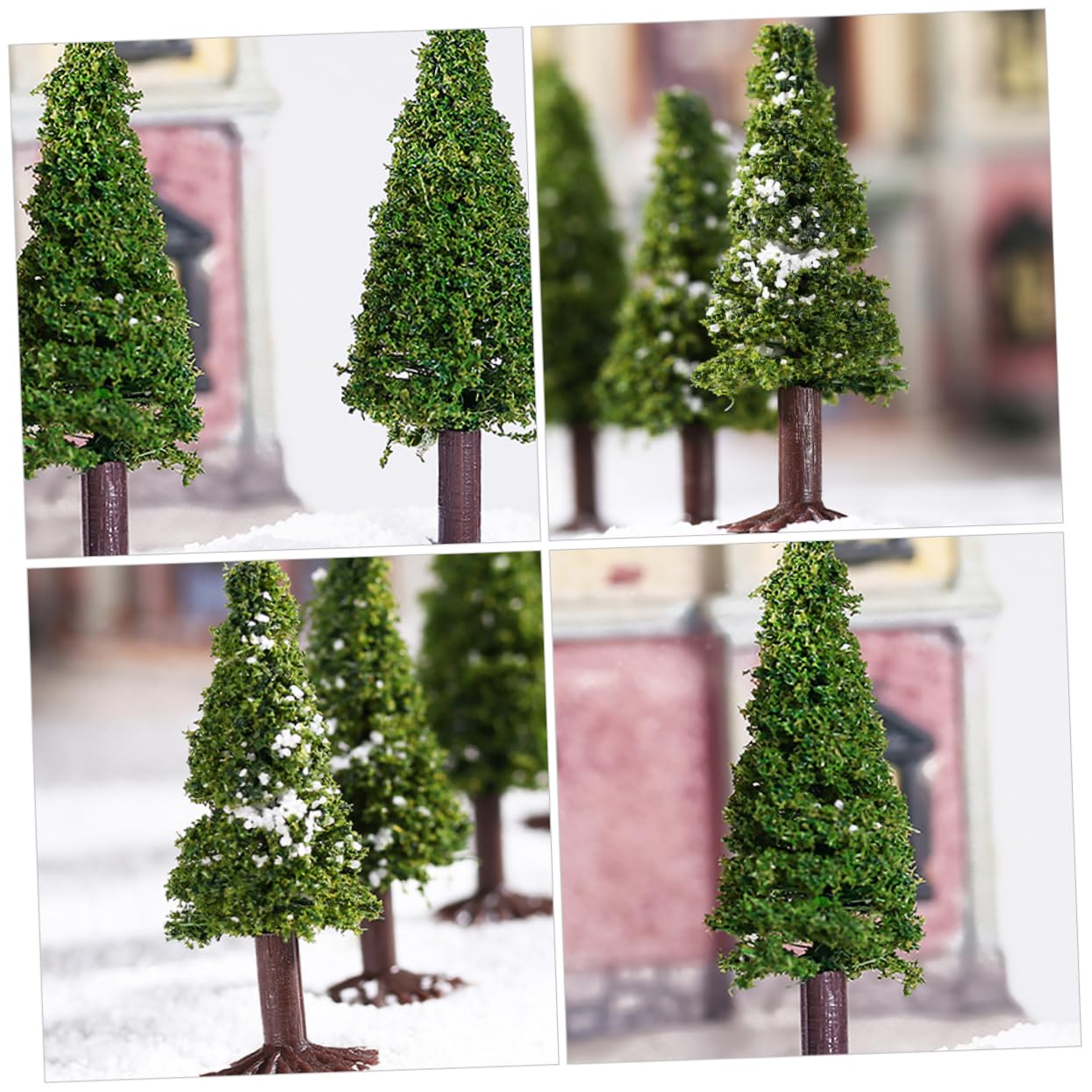 SHINEOFI 24pezzi Miniature Pine Tree Model for Train Scenery and Architectural Dioramas and Iron for Landscape Decoration