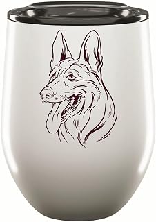 Hand Drawn Belgian Shepherd Dog Gifts for Pet Lovers 12oz Wine Tumbler Cup