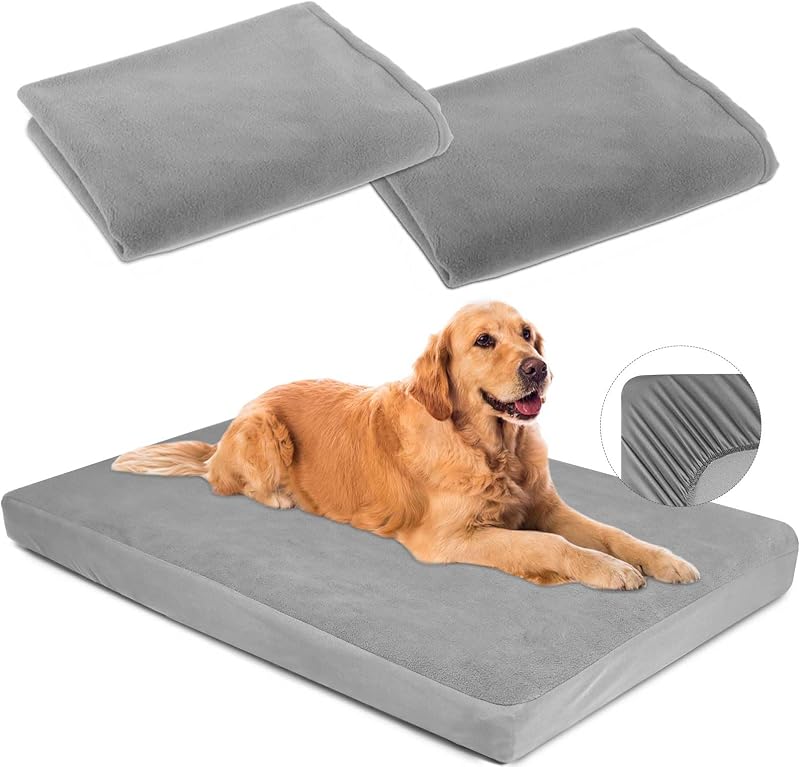 Capa Impermeável para Cama de Cachorro em Tecido Macio LotuFlor Cinza XL, Pacote com 2