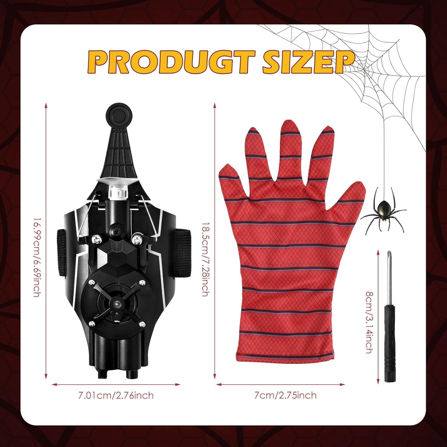 Towwoo Spider Web Shooter, Spara Ragnatele con Launcher Guanti per Bambini, Spider Web Launcher in Plastica per Cosplay