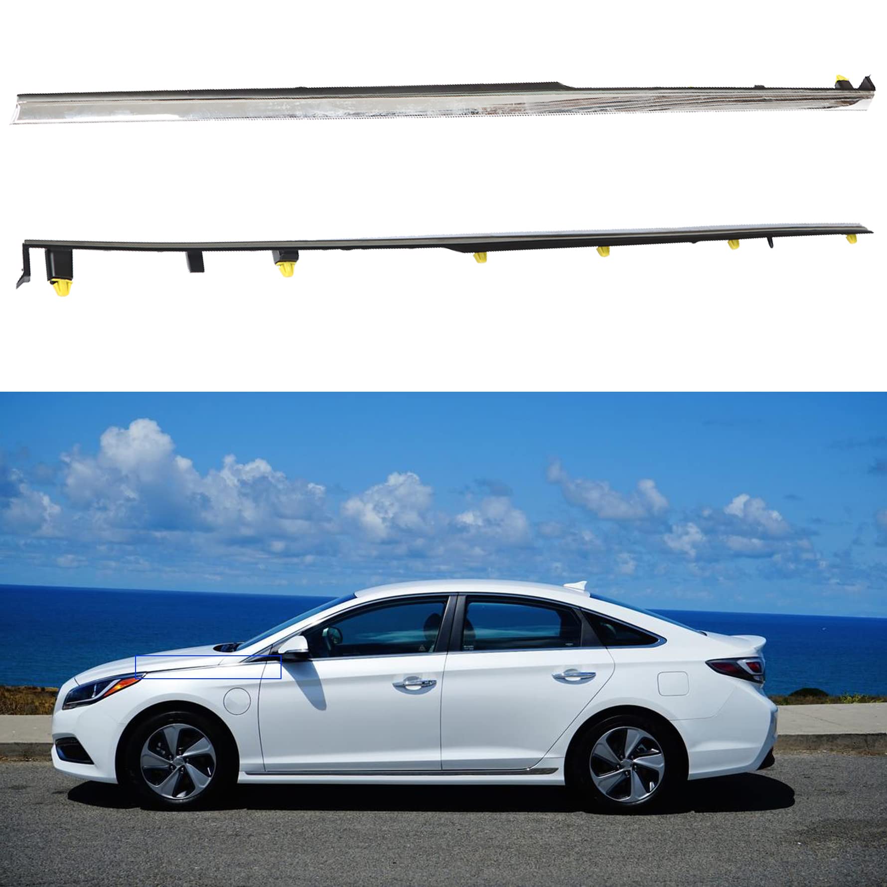 munirater Front Left Fender Chrome Molding Trim Replacement for Hyundai Sonata 2015 2016 2017 87771C1000