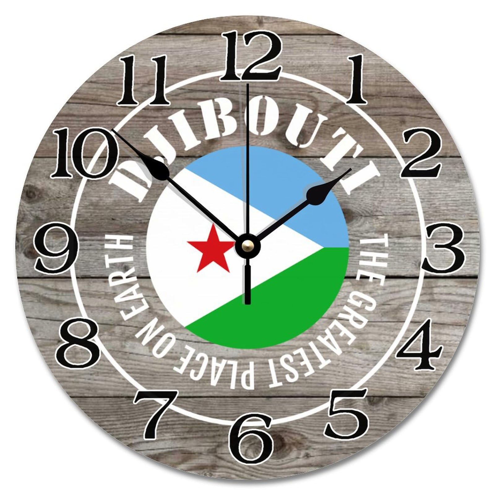 Horloge murale bois Djibouti cadeau idéal pour ami expatrié ou passionné de voyage