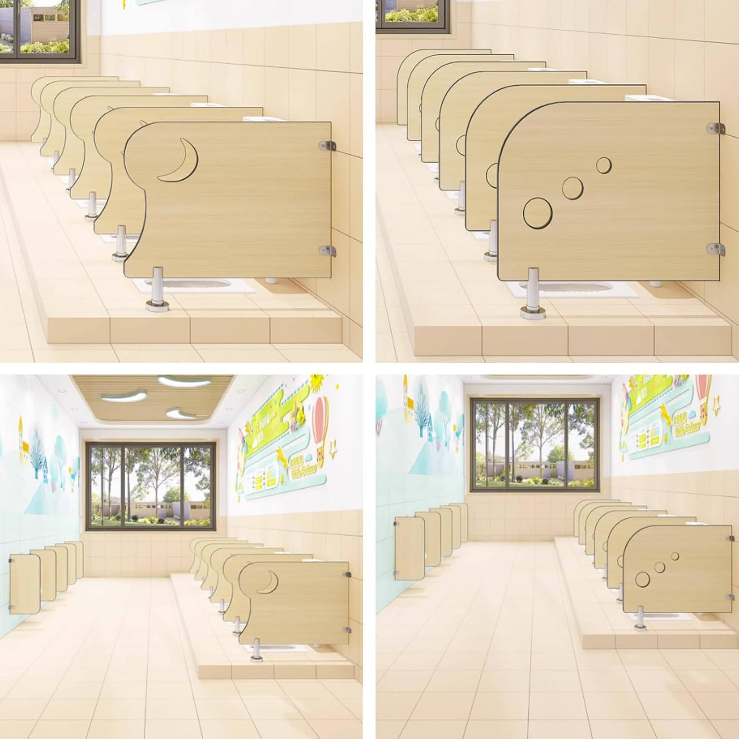 YVYKFZD 小便器の仕切り トイレの仕切り、子供用小便器仕切り 足付き 小便器バッフル、小便器パーティション 床置き小便器バッフ