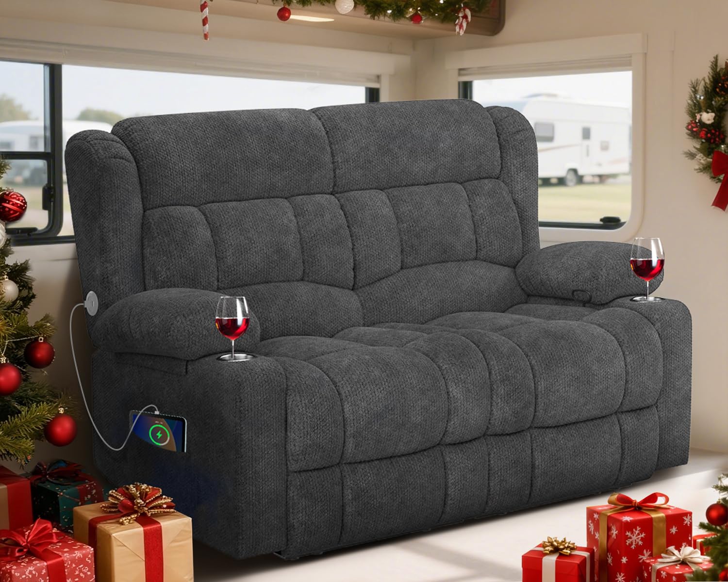 MisUMis RV Loveseat Recliner Sofa