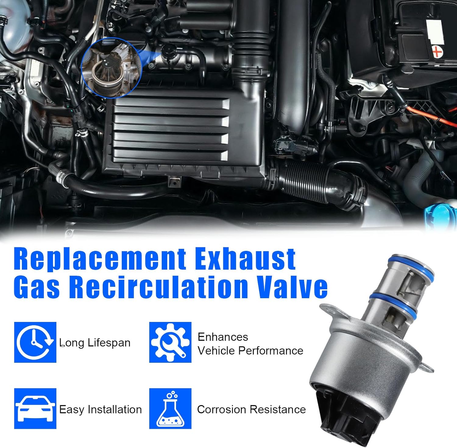 EGV1031 EGR Valve For Ford F250 F350 F450 F550 2005-2007, Super Duty E350 E450 2005-2007 Excursion 2005 6.0L V8, Replace# 5C3Z9F452AA