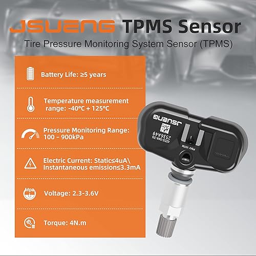 Miniatura 3 de Jsueng Sensor TPMS, paquete de 4 unidades para Honda Accord 2008-2012, Honda CR-V 2007-2011, Honda Fit 2008, sensor del sistema de monitoreo de