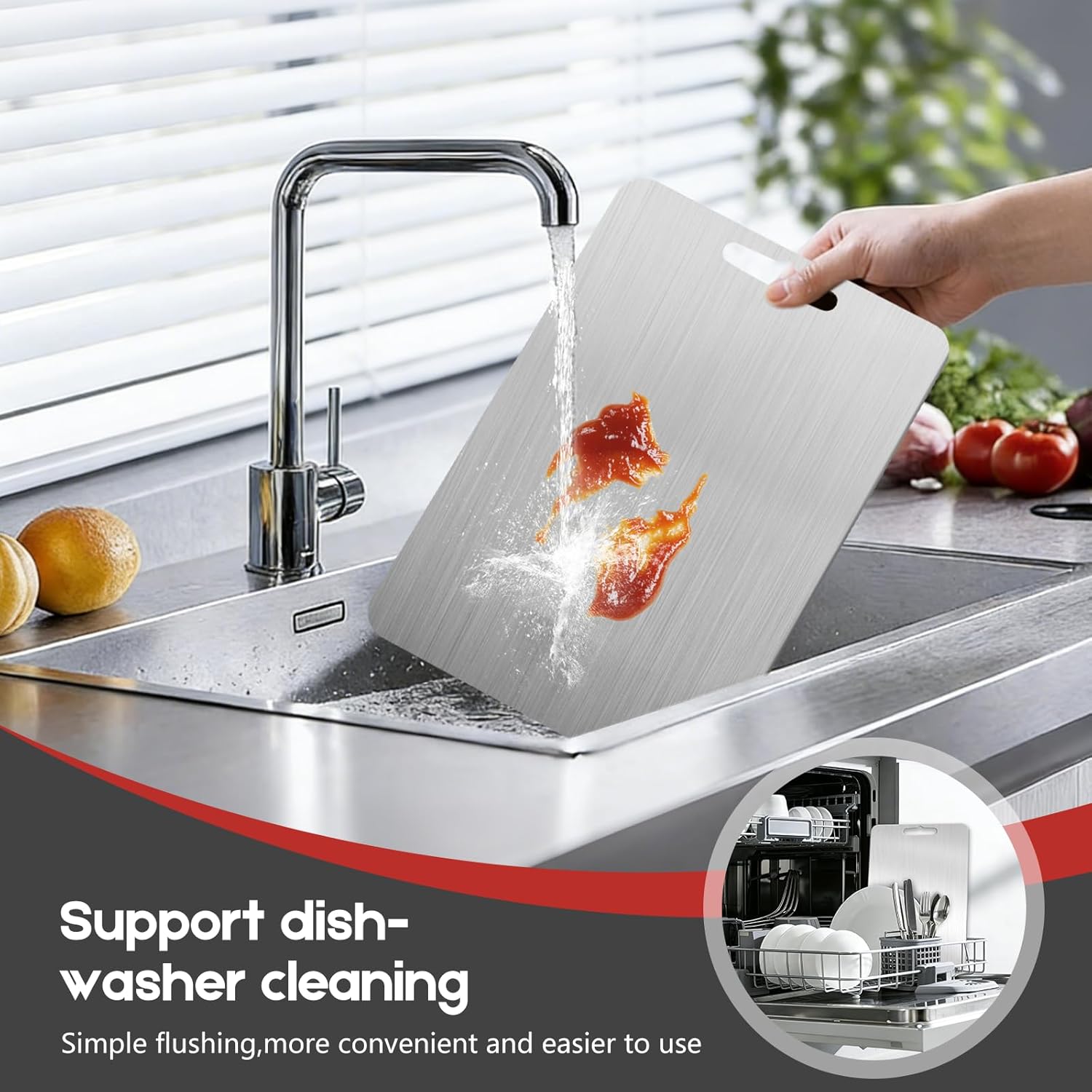 Titanium Cutting Board Set of 3, 2026 New Upgrade 100% Pure Titanium Cutting Boards for Kitchen,Double Sided,Non Toxic Cutting Board, Separate Raw and Cooked Food Areas, Dishwasher Safe (S+M+L)