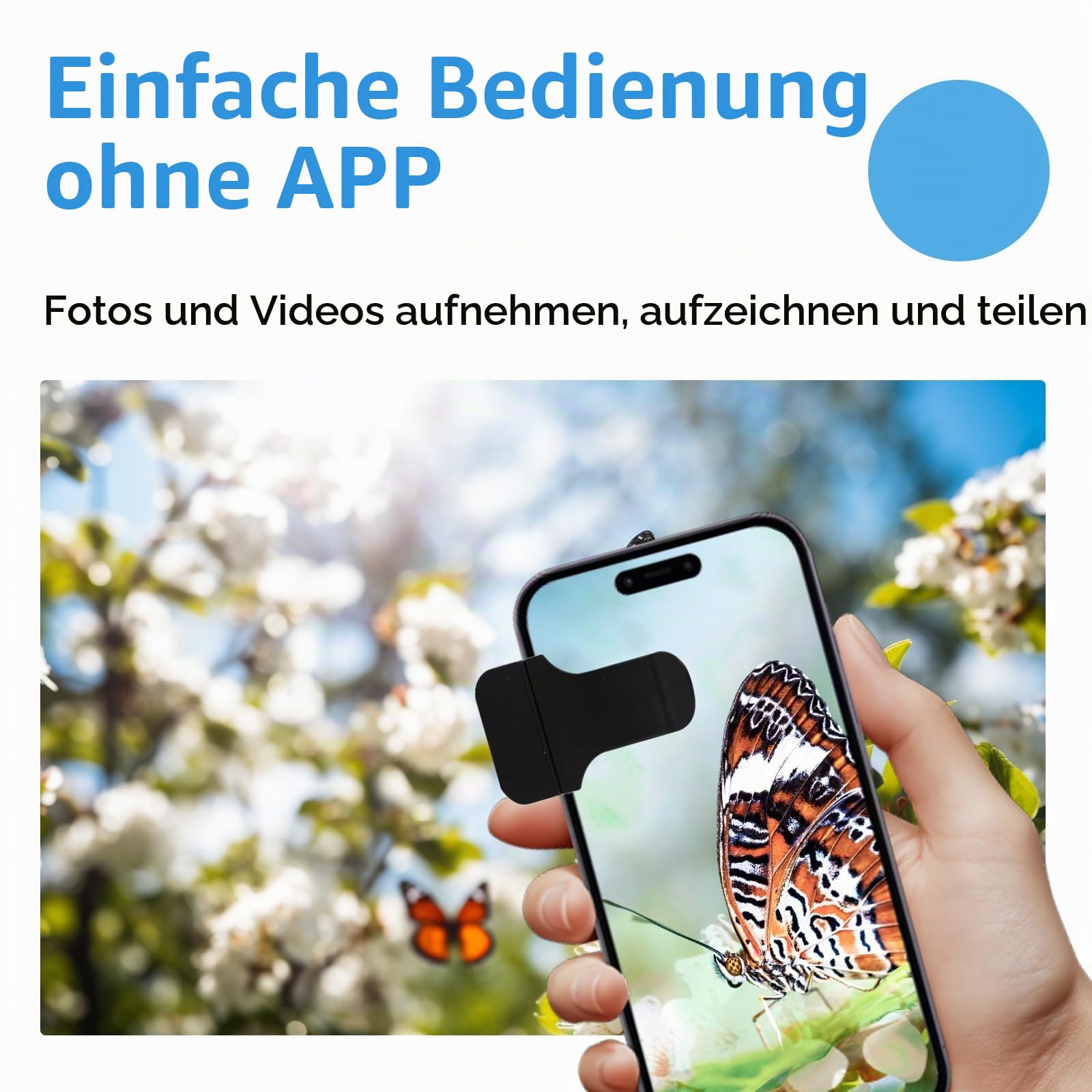 Handy Mikroskop, 200x USB Mikroskopen mit LED, Mini-Mikroskop für Smartphone Kamera, HD Digital Mikroskope mit CPL für Explore Micworld Digitales, Kompatibel mit iPhone und Android-Handy