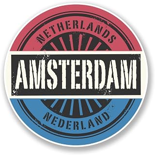 Amsterdam Netherlands Vinyl Sticker Decal Laptop Car Bumper Sticker Travel Luggage Car Sign Fun 5"