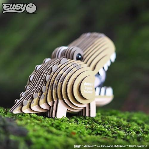 Miniatura 8 de Eugy Rompecabezas 3D de cocodrilo, 22 piezas, ecológico, juguetes educativos para niños, niñas y niños a partir de 6 años