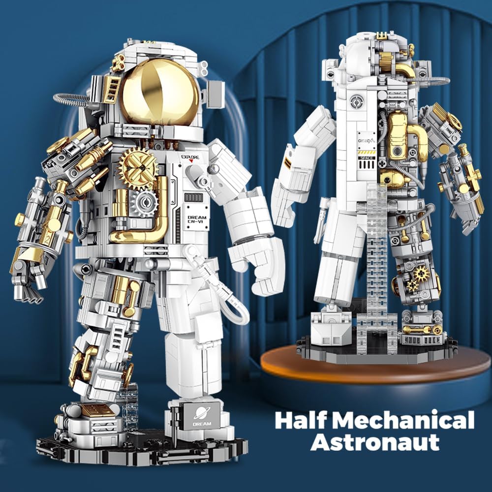 Space Astronaut Building Block for Boy 12+, STEM Toy Model Kit for Adults & Teens, LEGO-Compatible Collectible, Creative DIY Project – Great Gift for Space Enthusiasts,1078 Pcs