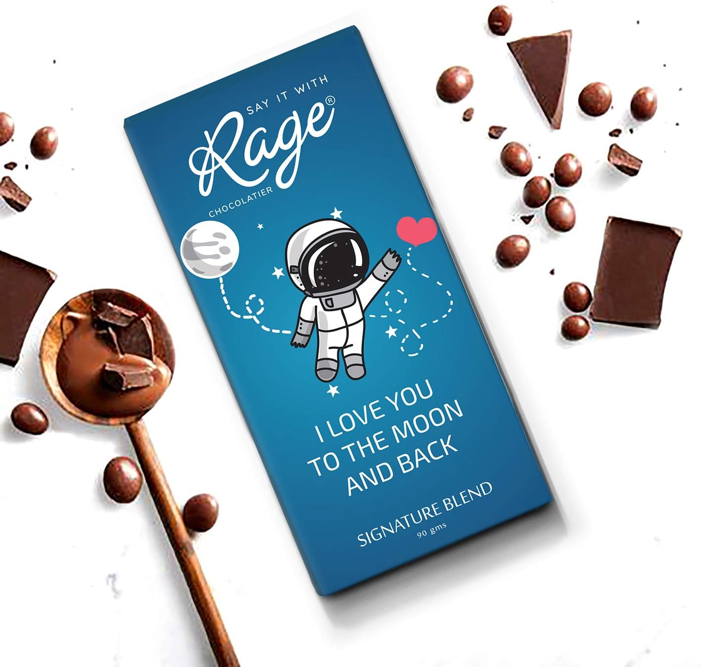 Rage I Love You to The Moon Signature Chocolate Bar, 90 g