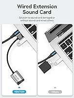 Vista 3 de Adaptador de audio USB - VENTION USB Tarjeta de sonido estéreo externa a auriculares de 0.138 in y adaptador de conector de micrófono para Windows