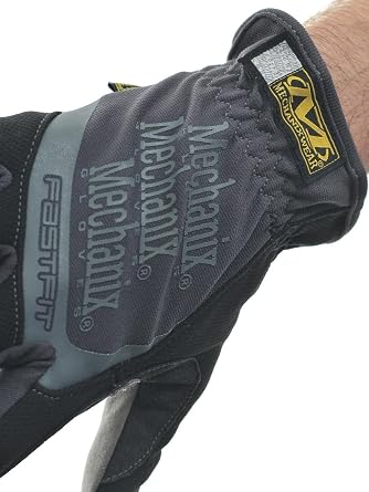 FastFit Work Gloves, Black/Gray, Large