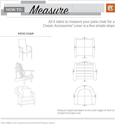 Miniatura 16 de Classic Accessories Storigami - Funda para silla de salón resistente al agua de 36 pulgadas, fácil de plegar, color gris monumento, fundas para