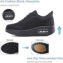 Zapatillas cuña Mujer Deportivas cuña Mujer Zapatos Deporte Gimnasio Zapatillas de Running Ligero Sneakers Cómodos Fitness Zapatos de Trabajo2