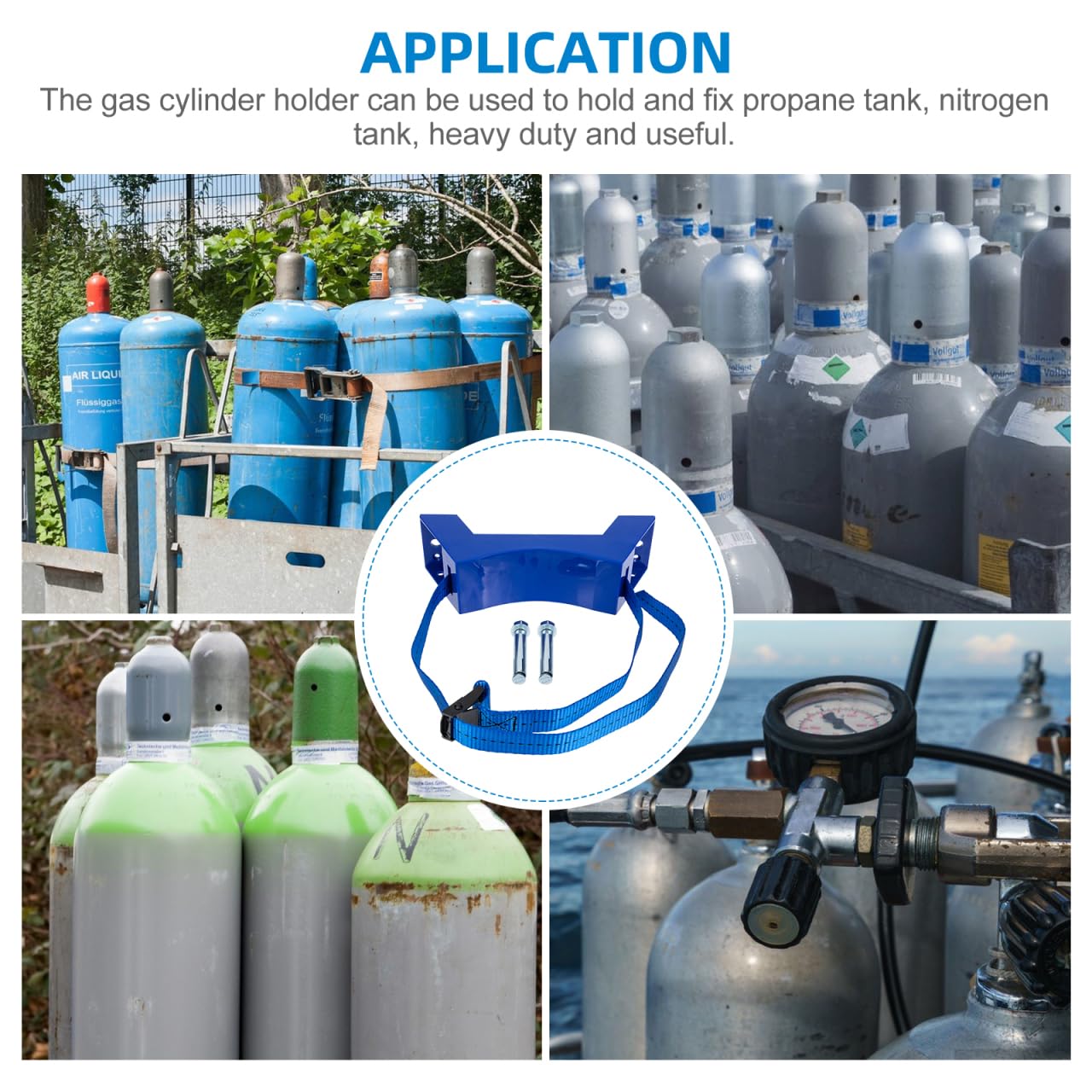 SOLUSTRE 2 set di supporti robusti in plastica, supporto cilindrico, supporto per bombole di gas, supporto da parete a cilindro