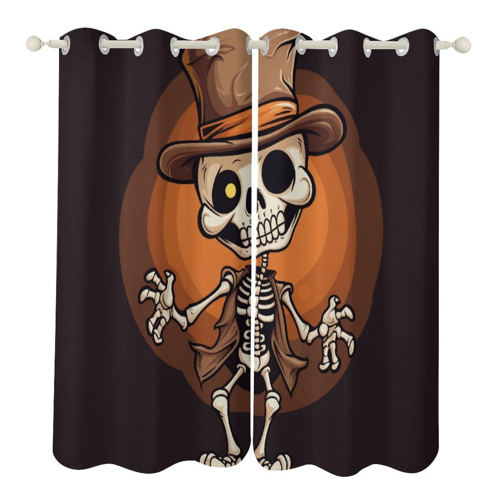 Rideaux occultants squelette 132x182 cm isolants pour chambre