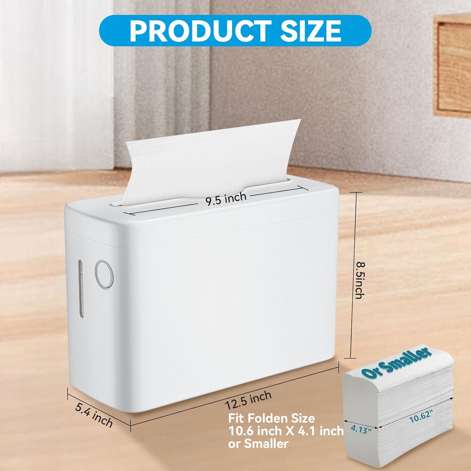 Multifold Paper Towel Dispenser Countertop, Large Paper Towel Holder, Compatible with Tork, Amazon Commercial, Kleenex, Scott, Pacific（White）