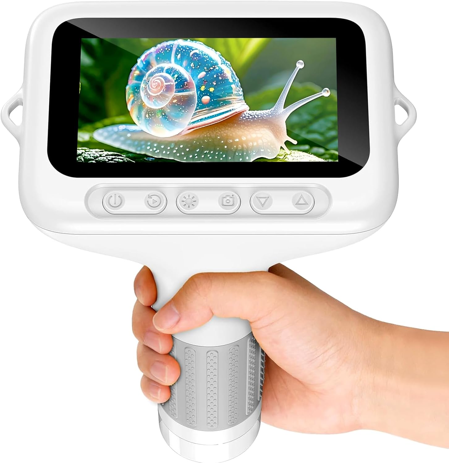 1000X Handheld Microscope for Kids, 3'' Digital Kids Microscope with Adjustable Light, Easter Pocket Portable Micro Scope, Stem Toys for Ages 5-7 8-12 Teen Boys and Girls Educational Gifts, White