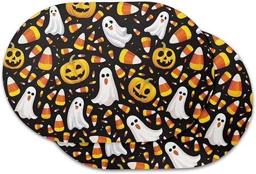 Miniatura 98 de Juego de 6 manteles individuales lavables para mesa de comedor, resistentes al calor, mesa de cocina, decoración del hogar, lavable, ovalada, de