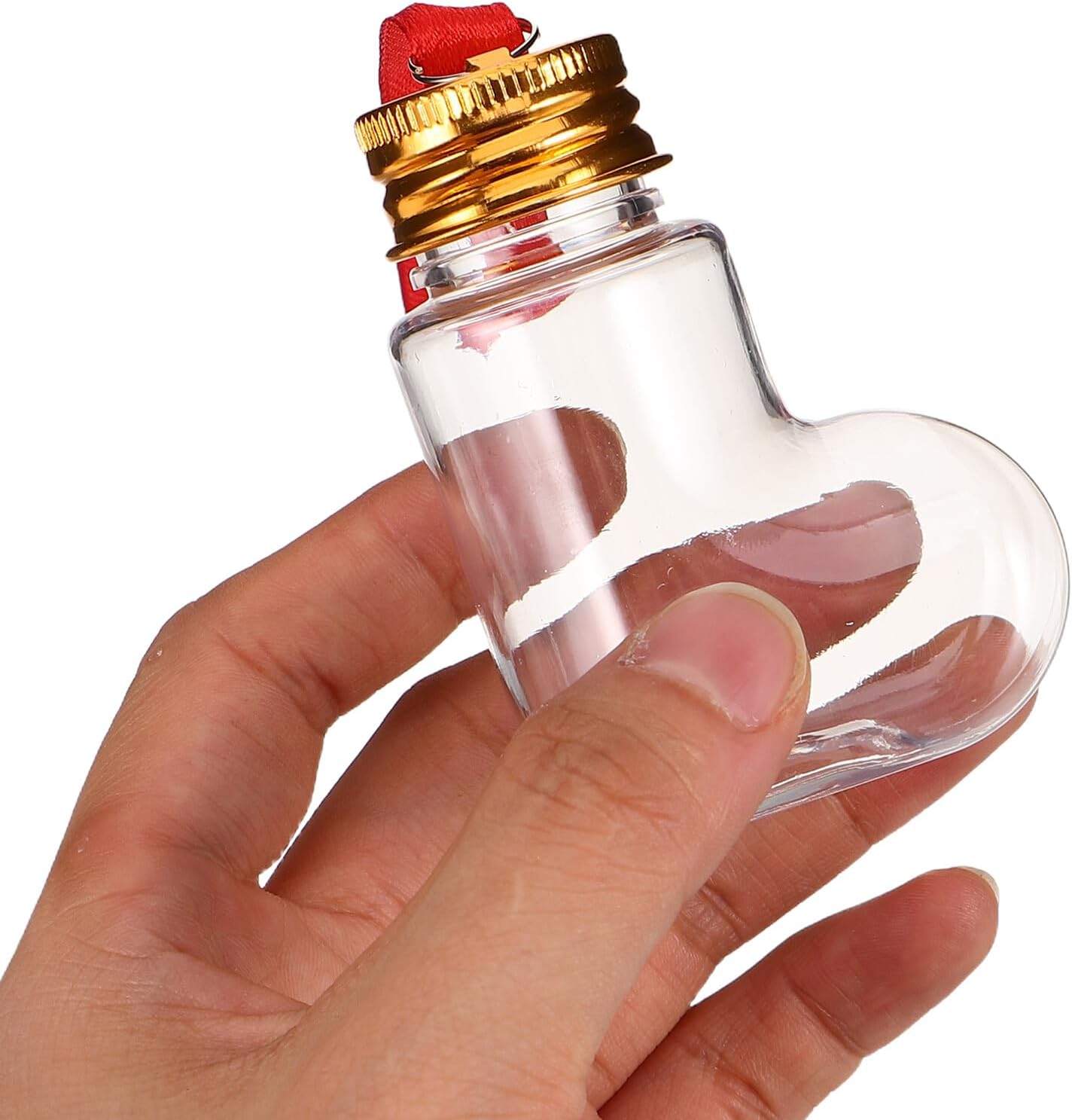 Ipetboom 14pcs Pet Plastic Candy Bottles with Aluminum Screw Caps and Hanging Red Ropes, 50ml Sock-shaped Christmas Tree Ornaments for DIY Holiday Treats and Christmas Favor Boxes