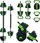 Ensemble de dumbbell réglable tout-en-un pour la maison de gym, 33/44 Lbs poids libres convertis en barbell & Les cloches, compactes 4-in-1 Design Enregistrer Space