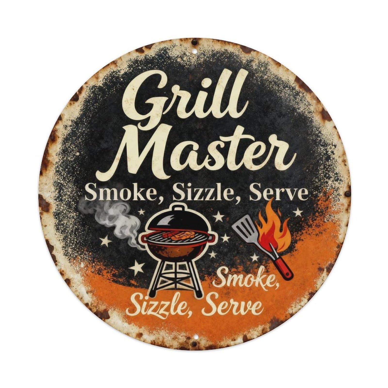 Grill Master Backyard Bbq Decor Metal Tin Sign Plaque