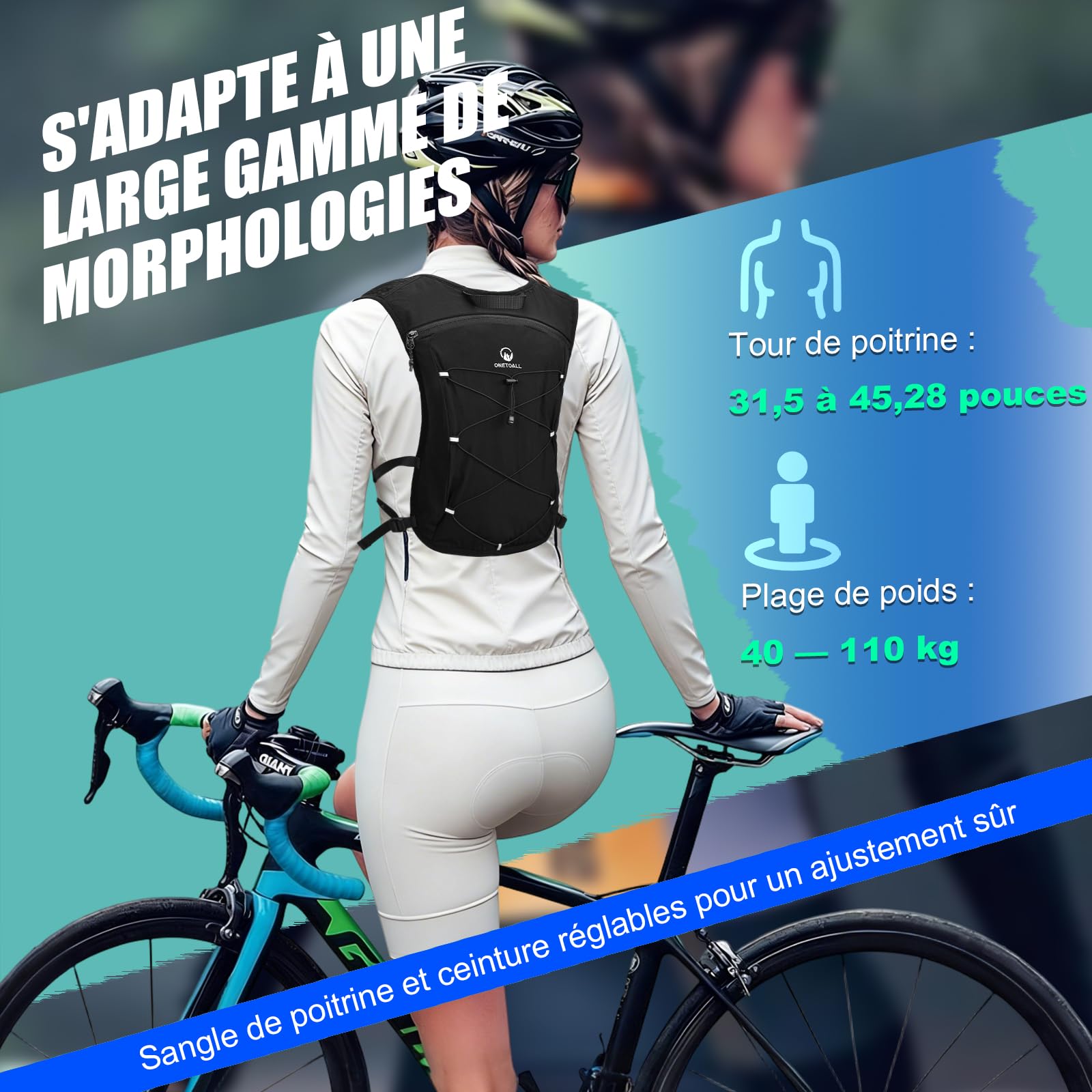 Gilet Hydratation Running Femme Réfléchissant avec Flasque 500 ML et Lumière LED, Gilet Course a Pied Homme Léger 170g pour Marathon, Trail, Randonnée