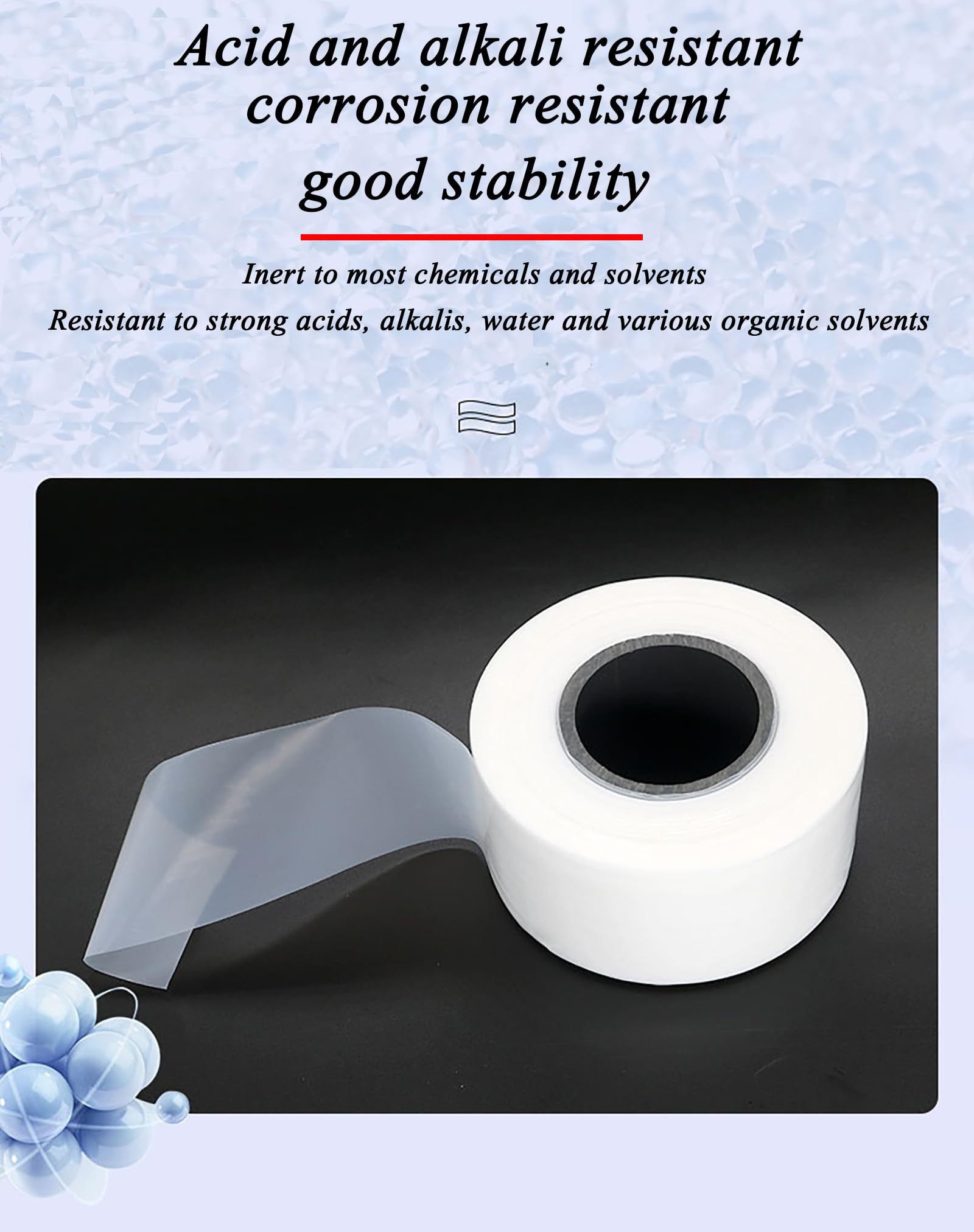 Cinta de teflón (1 kg, 0,1 mm espesor), aislante PTFE diferentes anchos, ideal for sellado industrial y aislamiento eléctrico (100 mm)(50mm)