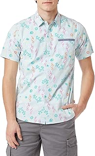 Men's Classic Short Sleeve Poplin Button-up Woven Shirt - coolthings.us