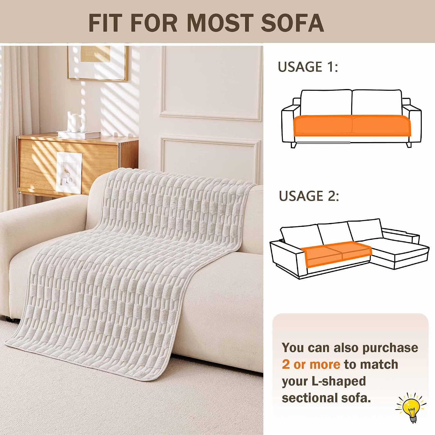 MEETSKY Waterproof Sofa Cover, Non Slip Pet Couch Covers for Sectional Sofa