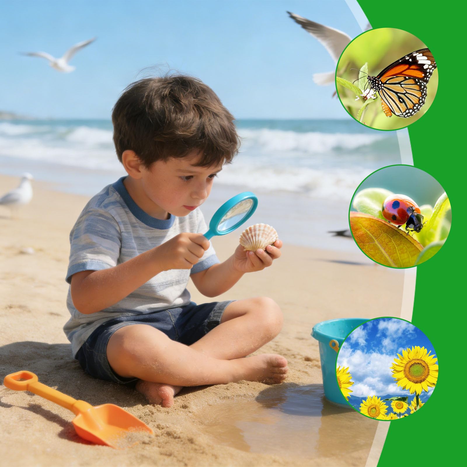 Lot de 8 Loupe pour Enfant Observer Insectes Plantes Cadeau Éducatif