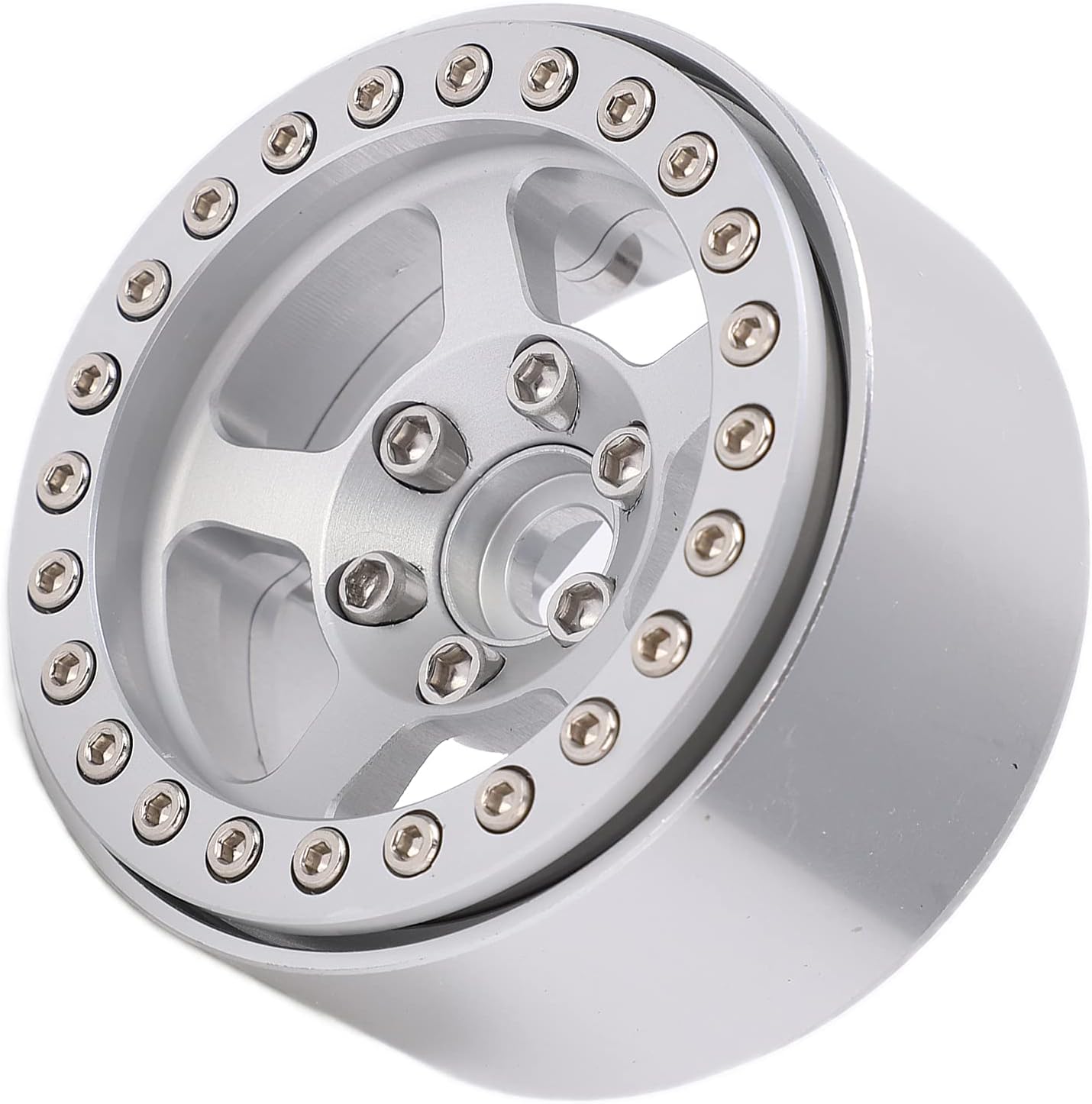 Shanrya 1.9 Beadlock Wheels, ​Metal Wheel Rim, Strong Practicability Practical to Use Aluminum Alloy Material RC Wheel Rims for RC Car