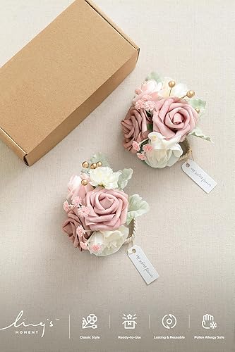 Miniatura 6 de Ling's moment 2 ramilletes de muñeca de graduación, flores artificiales, ramilletes para niñamadre, decoración de muñeca para regreso a casa, boda,