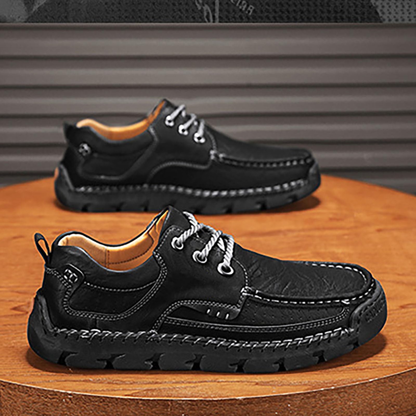 Zapatos casuales para hombre, zapatos de cuero con cordones
