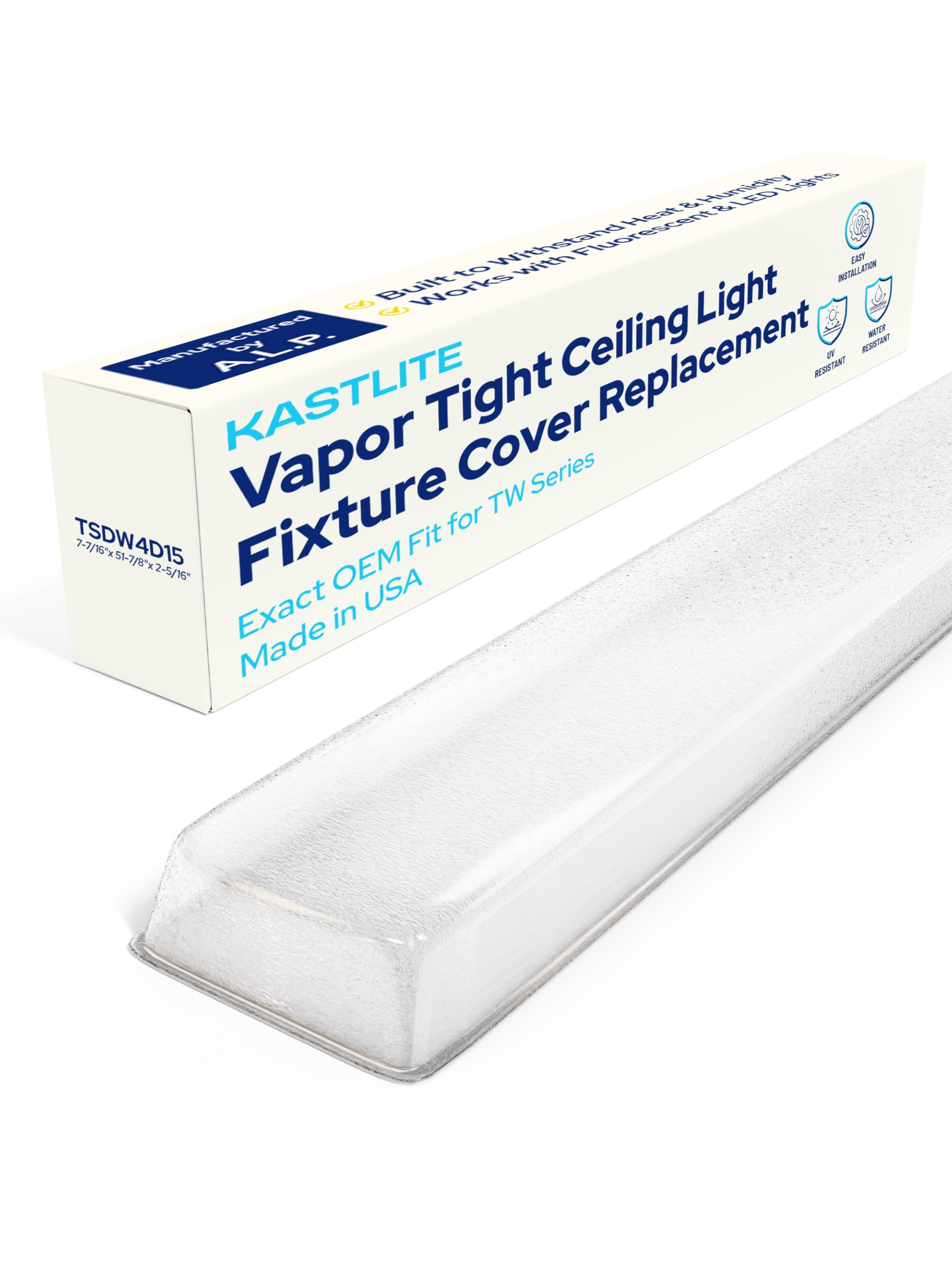 KASTLITE Vapor Tight Fixture Lens Cover Replacement, TSDW4D15, 2-Pack