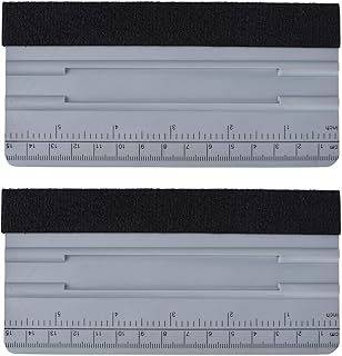 Durable Black Felt Edge Vinyl Squeegee Tool 6-Inch, Car Vinyl Film Wrapping Decal Window Tint Work, Professional Scratch Free Squeegee (Pack of 2)