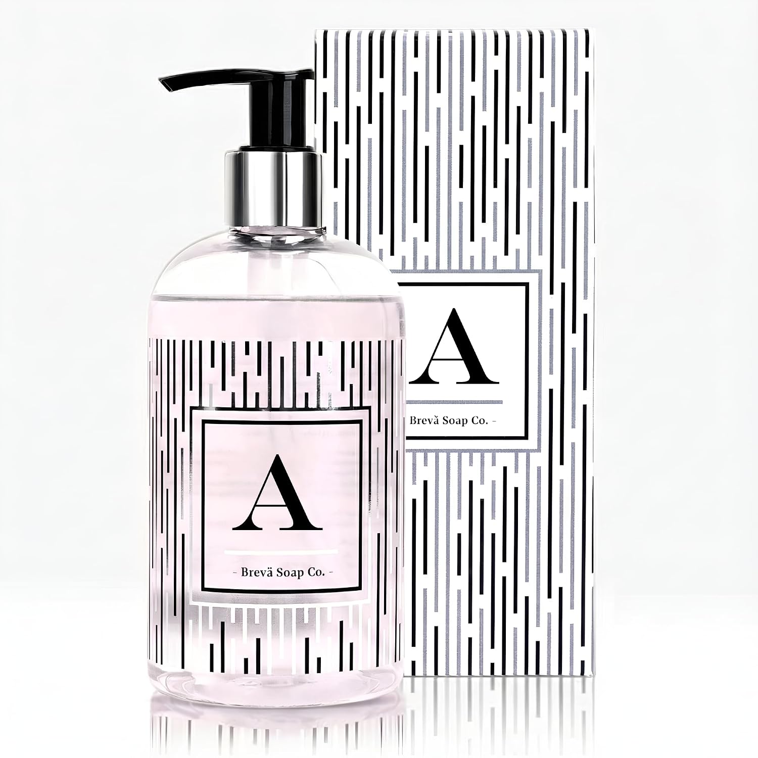 Brevä Soap Co. Monogrammed Luxury Liquid Hand Soap | Choose from Letters A to Z | Citrus Bloom Scent | Personalized Liquid Hand Wash for Bathroom & Kitchen |12 oz - Letter A (2, Z)