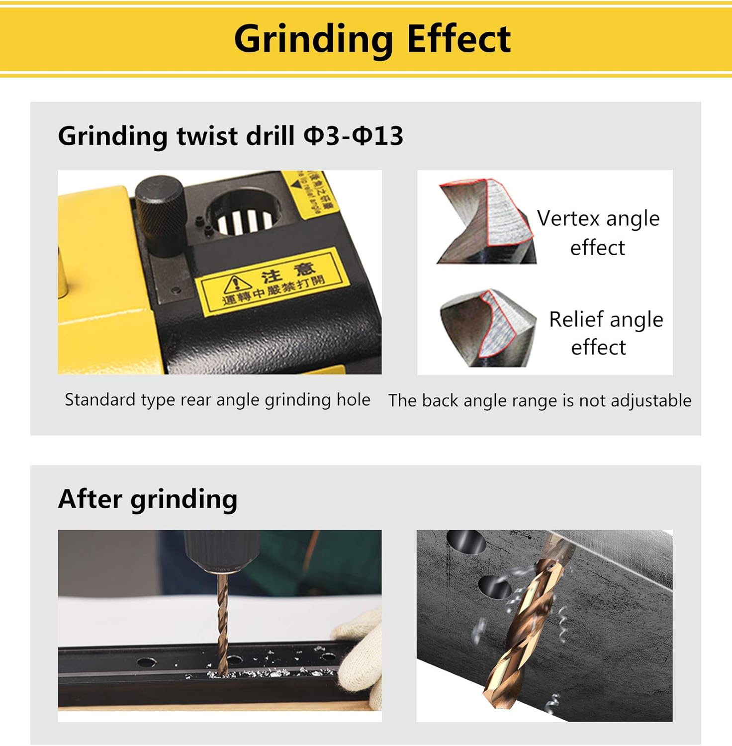 One-Day Sale: Up to 60% Off MXBAOHENG MR-13A Drill Bits Sharpener Grinder Grinding Machine for High-Speed Steel/Carbide 2-13 mm with Adjustable Angles from 100° to 135° (110V)