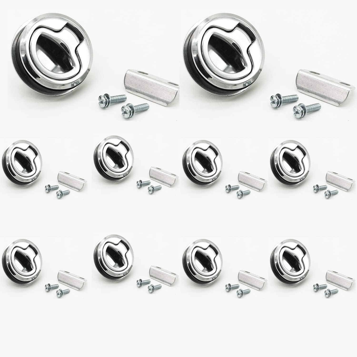 Metal Marine Latch Pull Slam Latch, Handle Lift Slam Latch for RV Camper Boat Yatch with Size 1.5" (10 Pack)